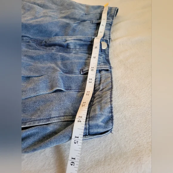 Cute Y2K Blue Denim High Rise Pleated Mini Skorts (SIZE L) - Picture 10 of 10